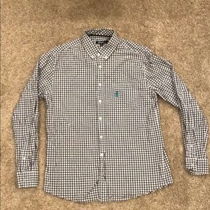 Johnnie-O Shirt White and Navy Sz Medium